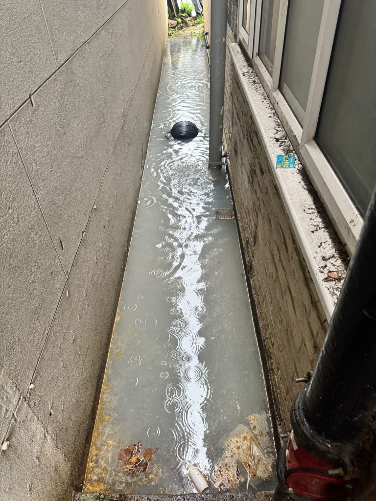 blocked outside drain